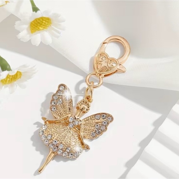 Accessories - Gold Fairy Keychain with Crystals